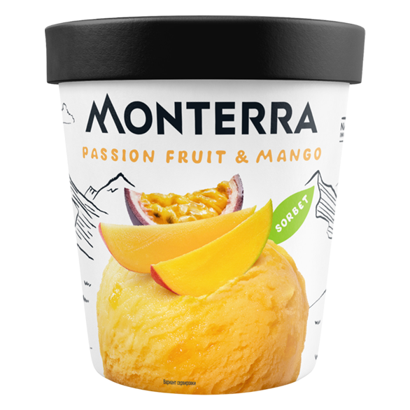 «MONTERRA» sorbet mango, passion fruit glass cardboard