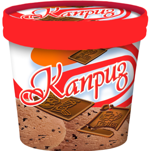 «КАПРИЗ» шоколадный пломбир с печеньем стакан картон