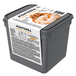 «MONTERRA» мороженое пломбир с карамельным соусом и кусочками печенья